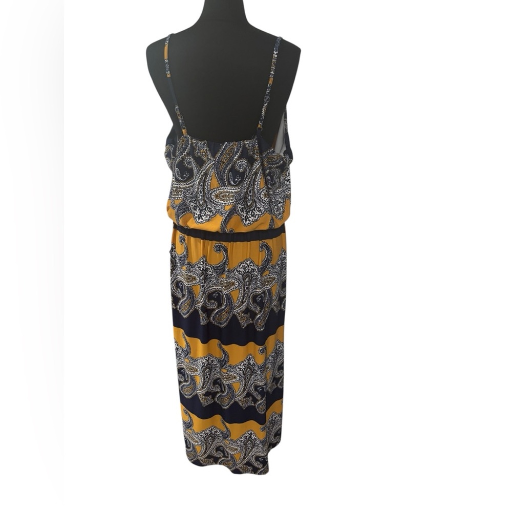 Magic Plus Size Black and Gold Paisley Maxi Sundress- size 3X - Picture 3 of 7